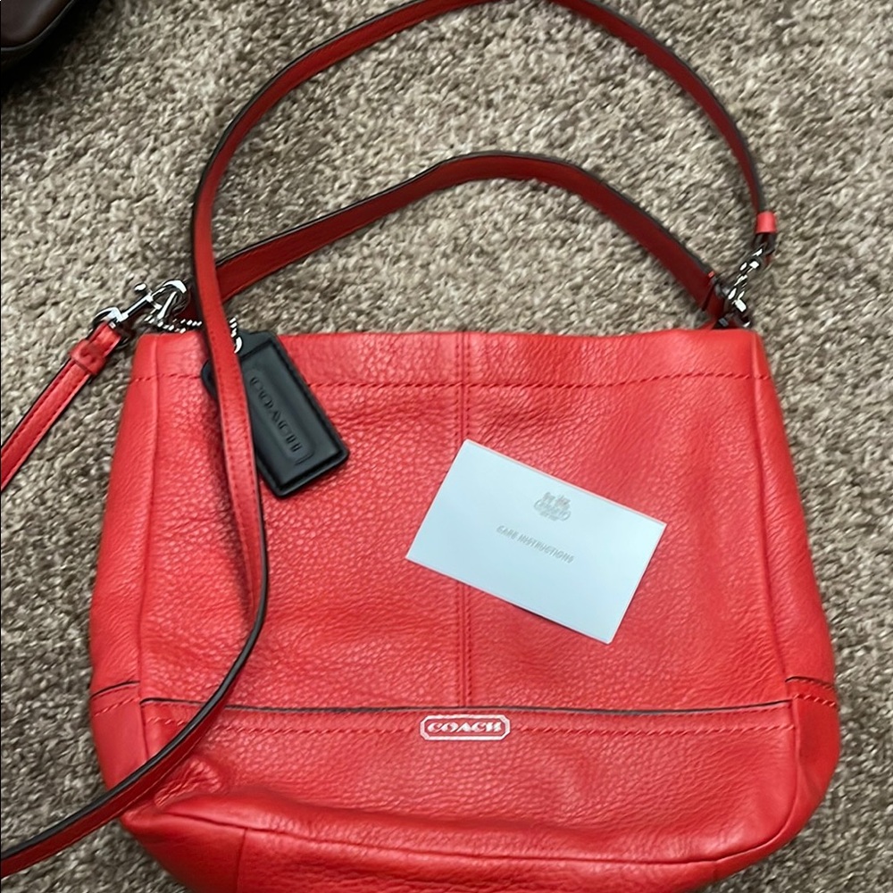 Coach Red Leather Shoulder Bag